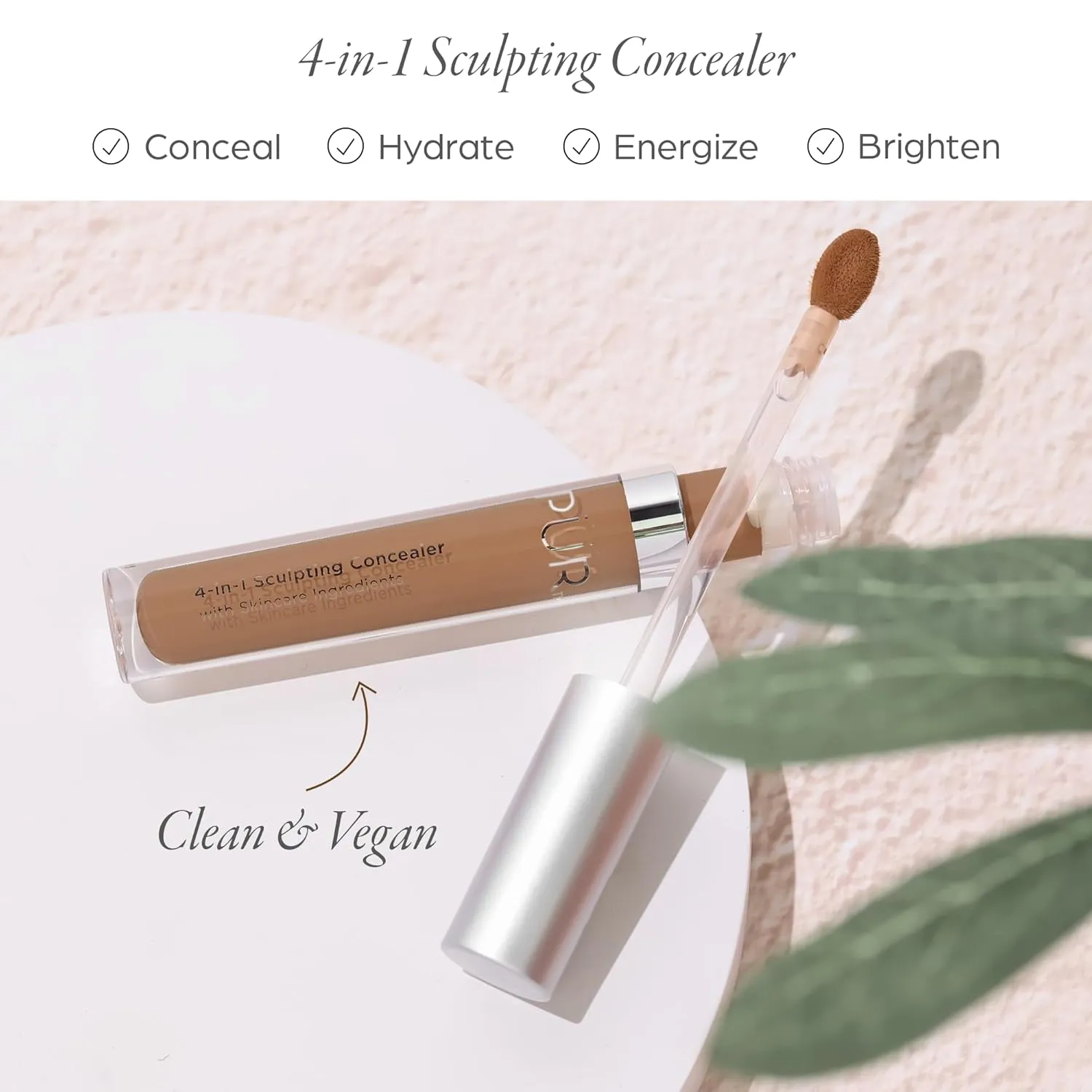 PUR Beauty 4-in-1 Sculpting Concealer for Women - Conceals, Brightens, Plumps & Corrects - Hydrating & Moisturizing Makeup Concealer with Medium to Full Coverage for Dark Circles