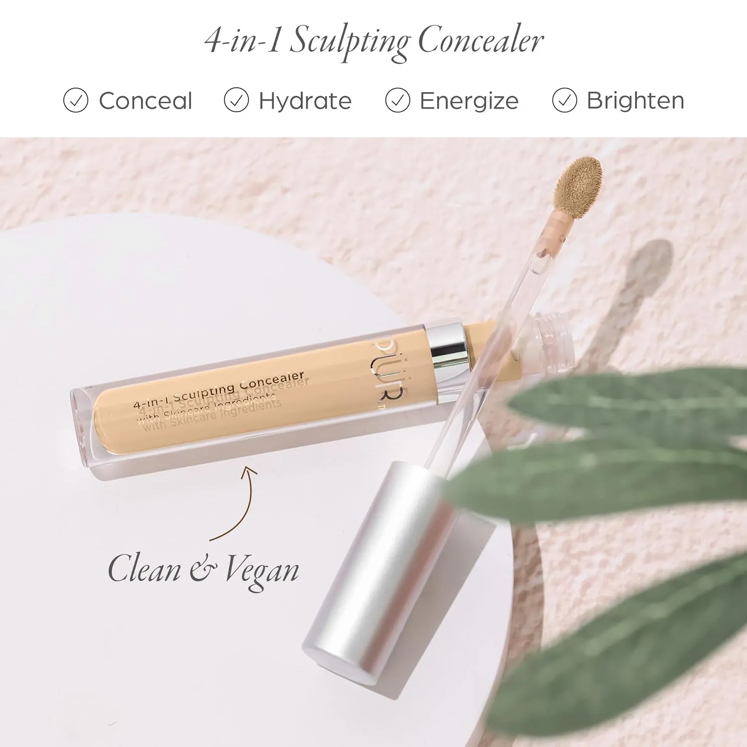 PUR Beauty 4-in-1 Sculpting Concealer for Women - Conceals, Brightens, Plumps & Corrects - Hydrating & Moisturizing Makeup Concealer with Medium to Full Coverage for Dark Circles