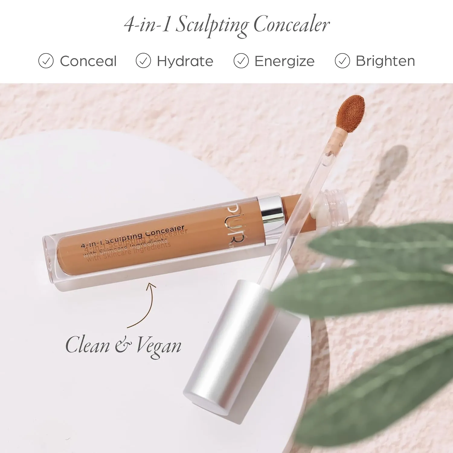 PUR Beauty 4-in-1 Sculpting Concealer for Women - Conceals, Brightens, Plumps & Corrects - Hydrating & Moisturizing Makeup Concealer with Medium to Full Coverage for Dark Circles