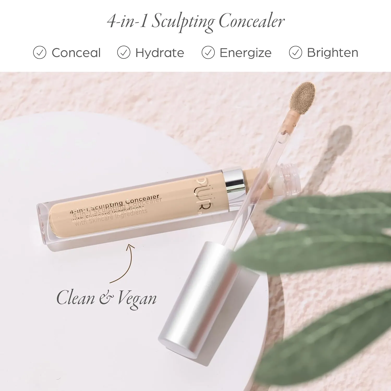 PUR Beauty 4-in-1 Sculpting Concealer for Women - Conceals, Brightens, Plumps & Corrects - Hydrating & Moisturizing Makeup Concealer with Medium to Full Coverage for Dark Circles