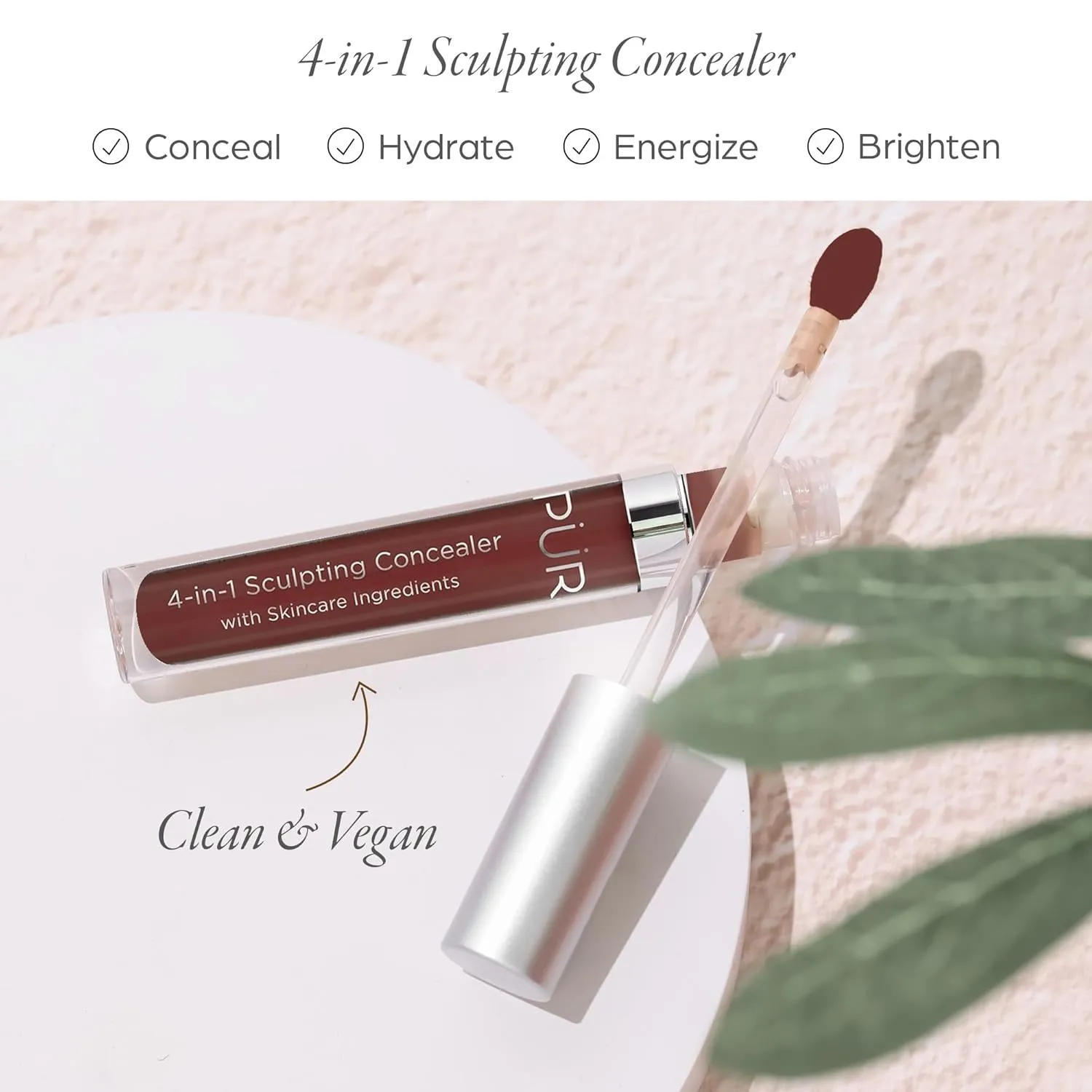 PUR Beauty 4-in-1 Sculpting Concealer for Women - Conceals, Brightens, Plumps & Corrects - Hydrating & Moisturizing Makeup Concealer with Medium to Full Coverage for Dark Circles