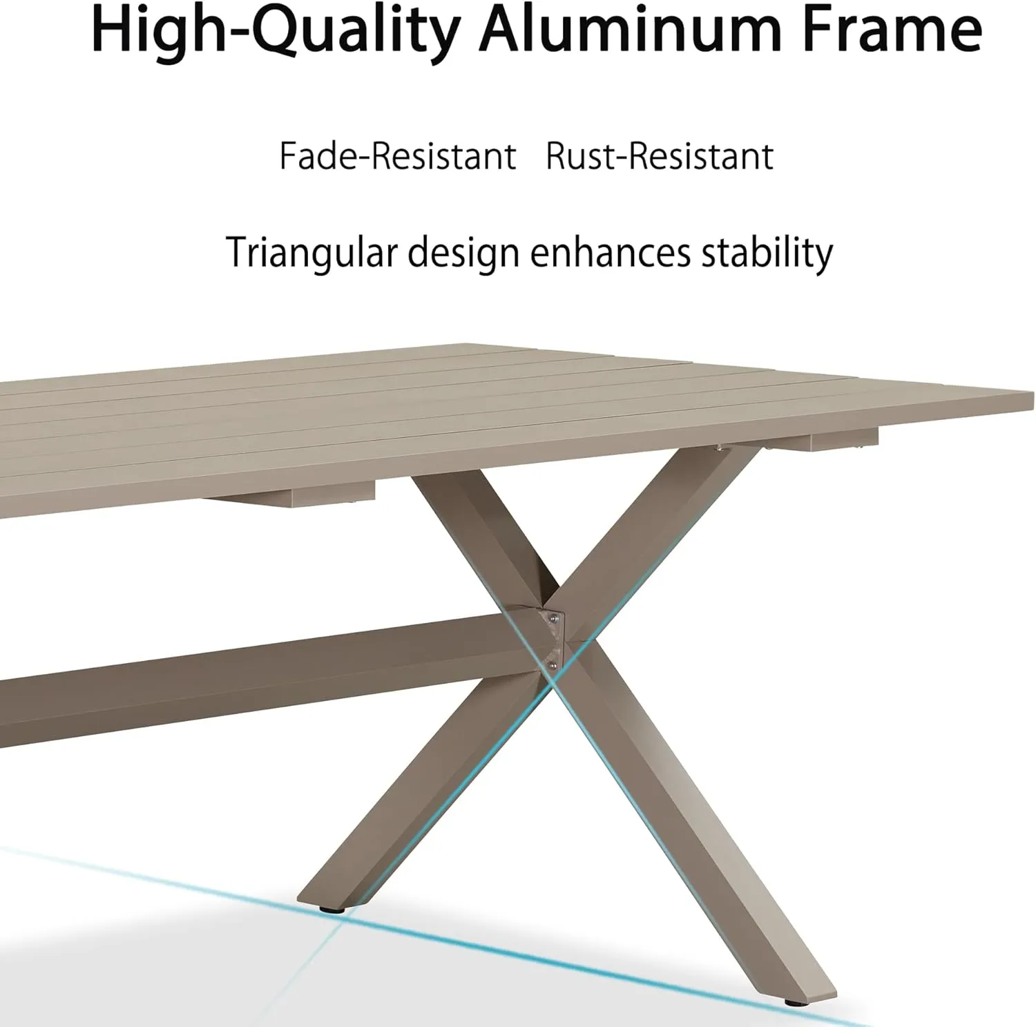 PURPLE LEAF 7 Pieces Outdoor Dining Set with Patio Aluminium Dining Table and Wicker Rattan Chairs Modern Furniture Cushions Sets for Backyard Indoor Decor Kitchen Champagne