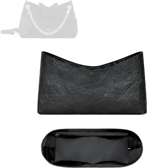 Purse Organizer Insert, Dupont Paper Inside Storage Bag Organizer Insert Fit for LV Carryall BB Slim Inner Liner Bag In Bag Organizer (Black-02, Carryall BB)