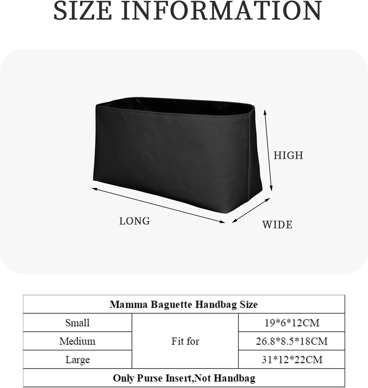 Purse Organizer Insert, Inner Liner Bag Organizer Insert Fit for Fendi Mamma Baguette Dupont Paper Inside Storage Bag (Style-01, Medium)