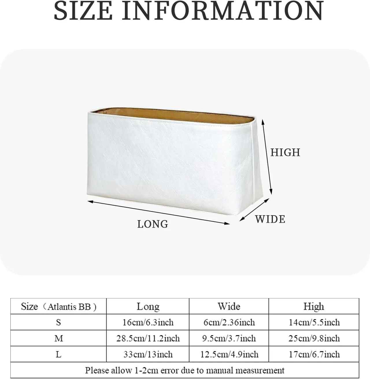 Purse Organizer Insert, Inner Liner Bag Organizer Insert Fit for LV Atlantis BB Dupont Paper Inside Storage Bag In Bag Organizer Insert (Style-02, Medium)