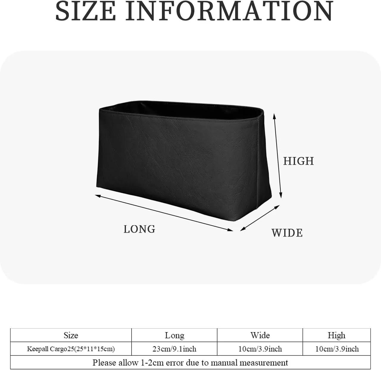 Purse Organizer Insert, Inner Liner Bag Organizer Insert Fit for LV Keepall Cargo25 Dupont Paper Inside Storage Bag In Bag (Style-03, Keepall Cargo25)