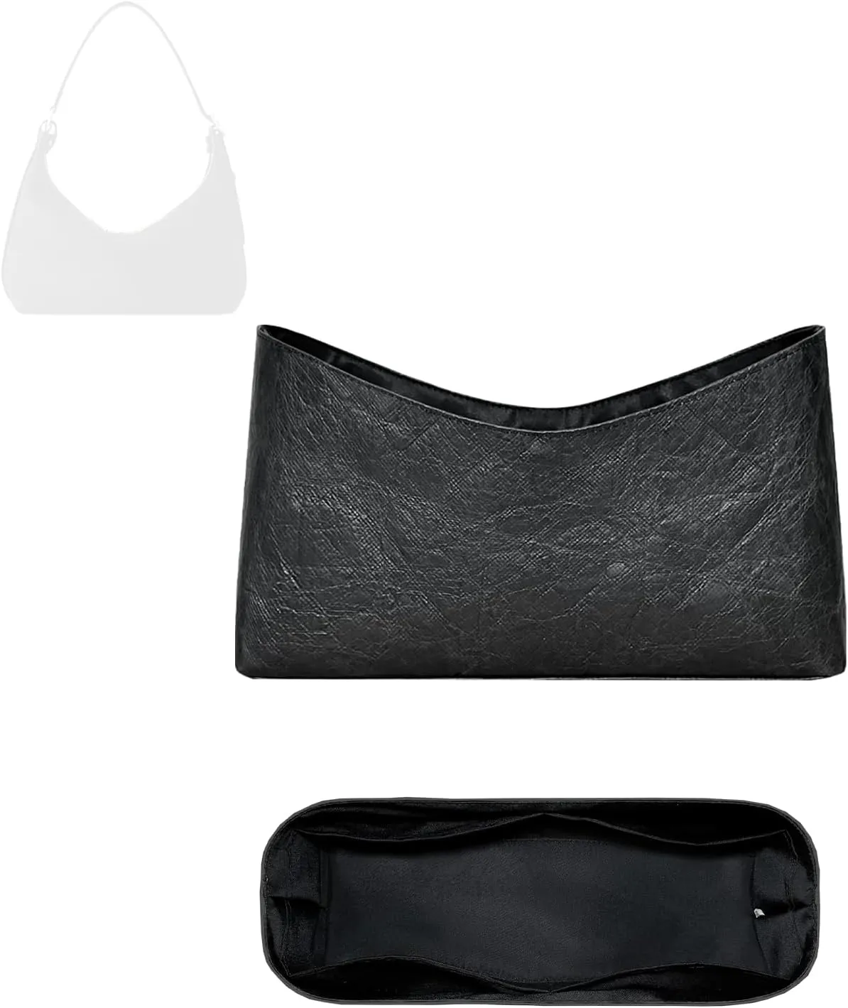Purse Organizer Insert, Inner Liner Bag Organizer Insert Fit for LV Sac Sport Slim Dupont Paper Inside Storage Bag (Style-02)