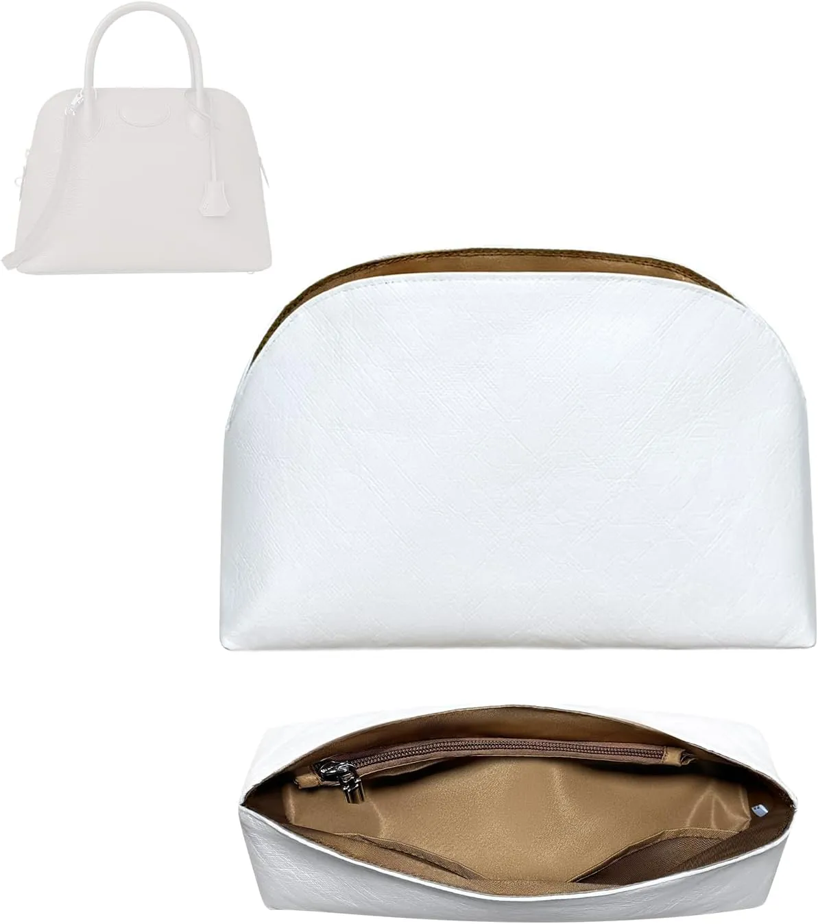 Purse Organizer Insert, Inner Linner Shell Bag Organizer Insert Fit for Hermes Bolide Slim Inside Storage Bag In Bag Organizer Insert (Style-02, 25size)
