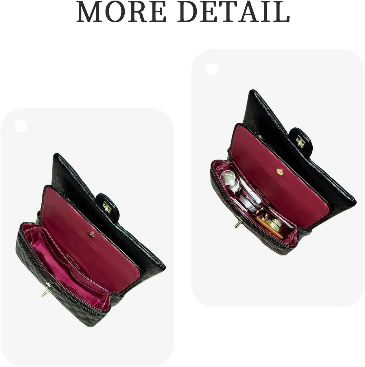 Purse Organizer Insert, Inside Bag Organizer Insert Fit for Chanel Classi Flap CF Handbag Mini Inner Liner Bag Organizer Insert Slim Makeup Storage Bag In Bag (Medium)