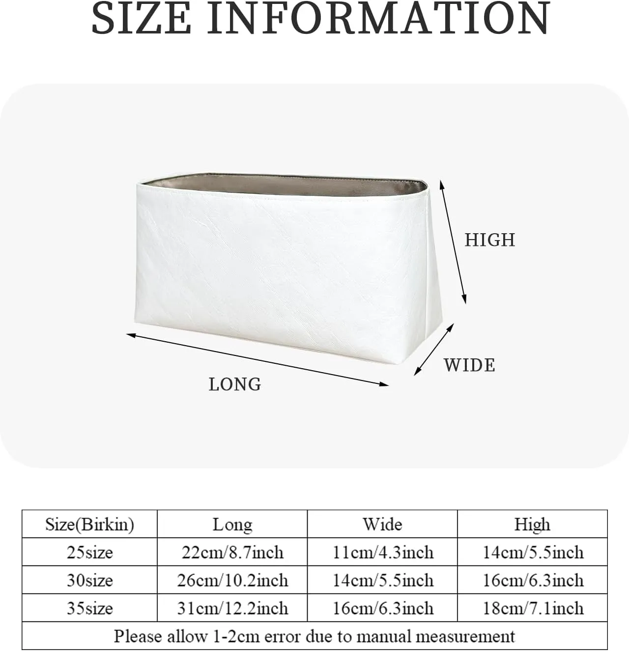 Purse Organizer Insert, Inside Bag Organizer Insert Fit for Hermes Birkin Handbag Dupont Paper Inner Liner Bag In Bag Organizer Insert (Style-01, BK35)