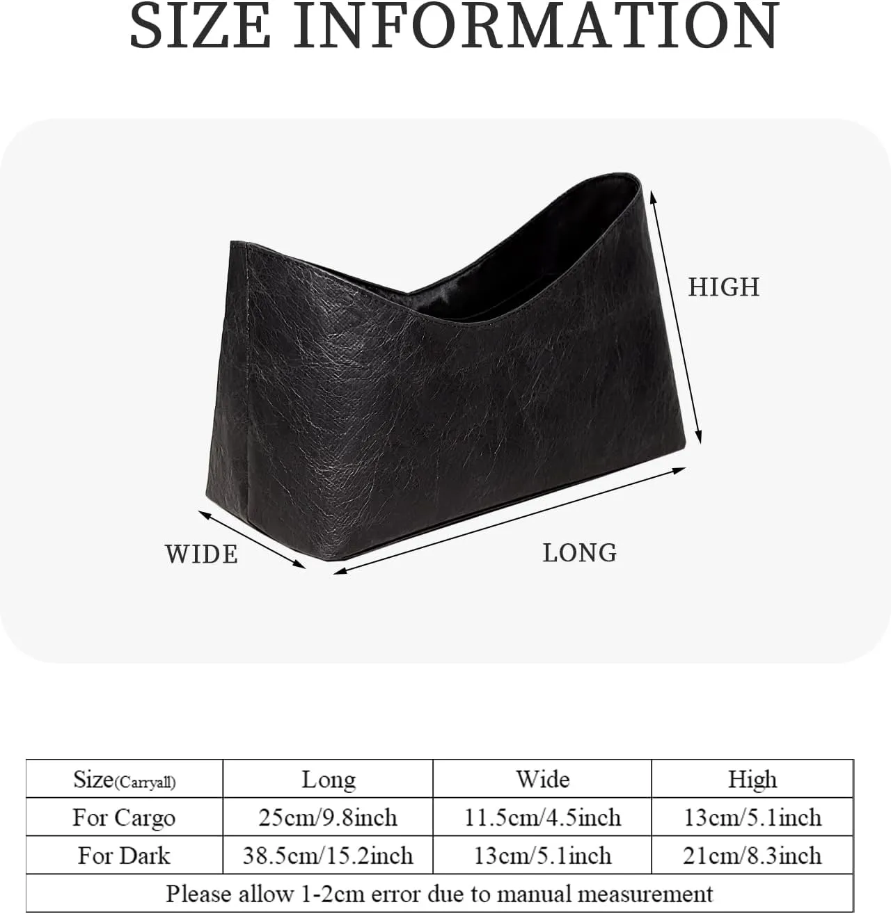 Purse Organizer Insert, Inside Bag Organizer Insert Fit for LV Carryall Cargo & Dark Handbag Dupont Paper Inner Liner Bag Organizer Insert (Style-03, Cargo)