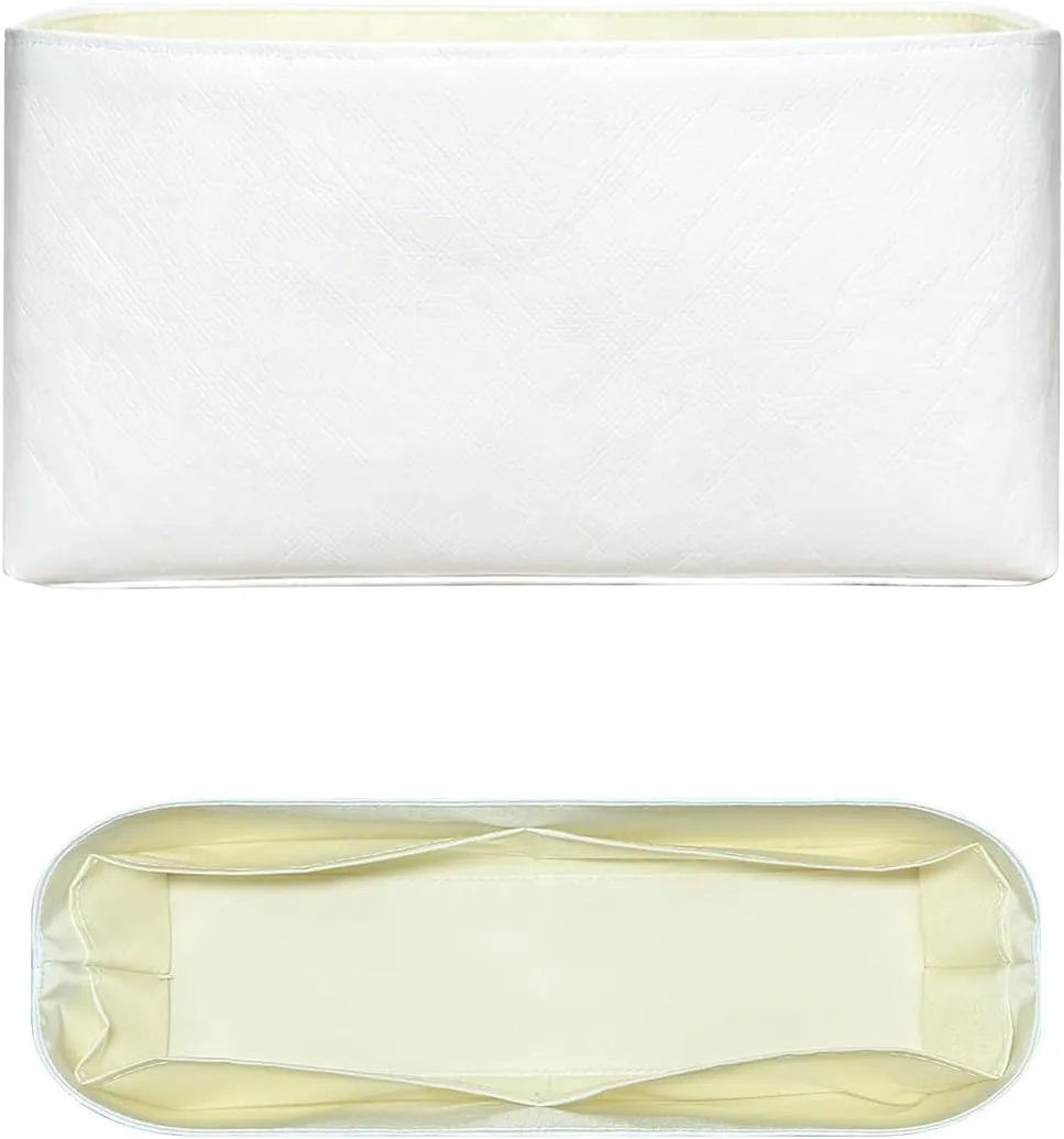 Purse Organizer Insert, Lightweight Inside Bag Organizer Insert Fit for Loro Piana 19/27 Slim Dupont Paper Inner Liner Bag Waterproof Handbag Organizer Insert (LP19)