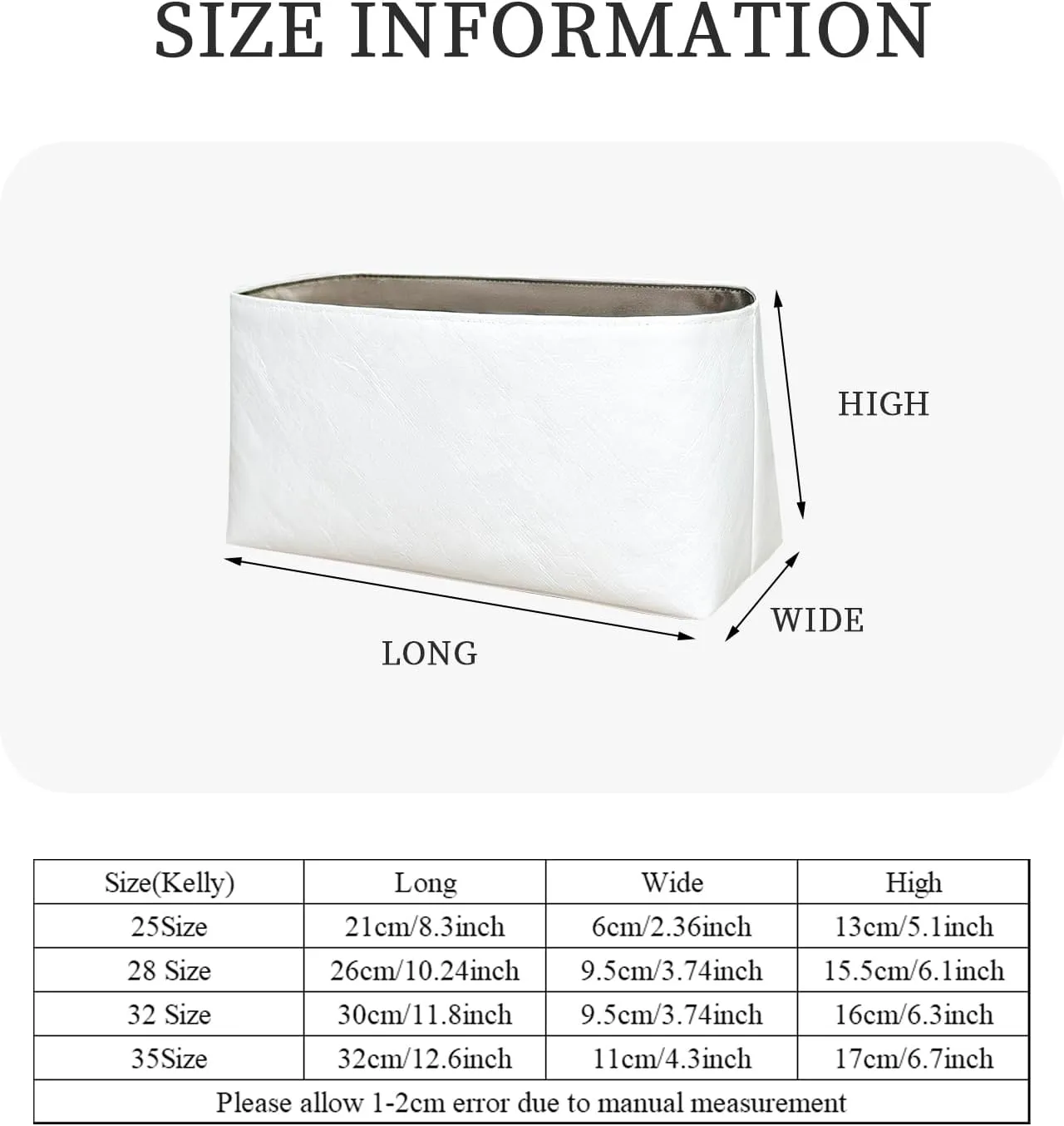 Purse Organizer Insert, Slim Inside Storage Bag Organizer Insert Fit for Hermes Kelly Handbag Lightweight Inner Liner Bag In Bag Organizer (Style-01, 32size)