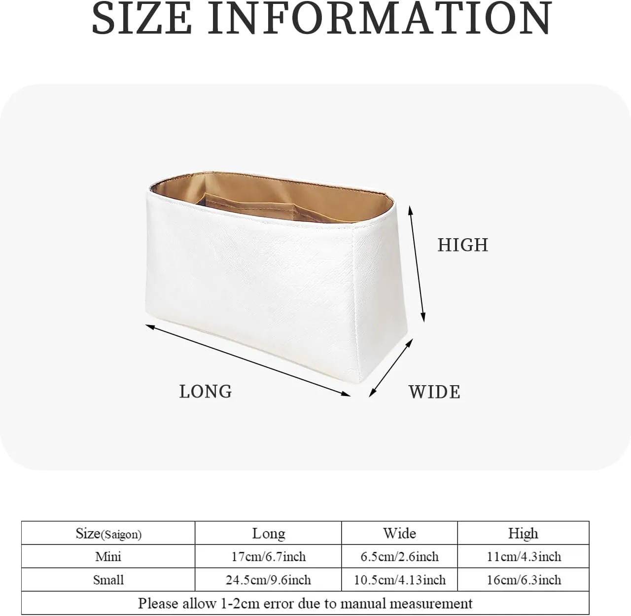 Purse Organizer Insert, Slim Inside Storage Bag Organizer Insert Fit for Saigon Lightweight Inner Liner Bag (Style-02, Small)