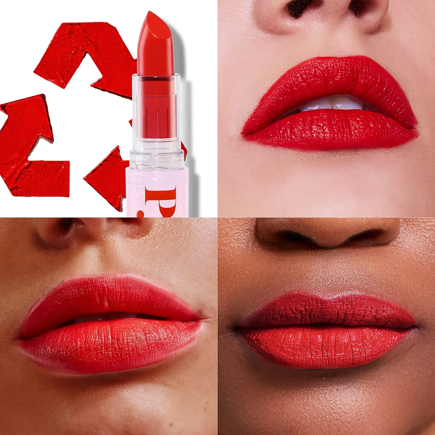 PYT BEAUTY Lipstick, Bright Red, Hydrating, Hypoallergenic, Vegan Makeup, 1 Count