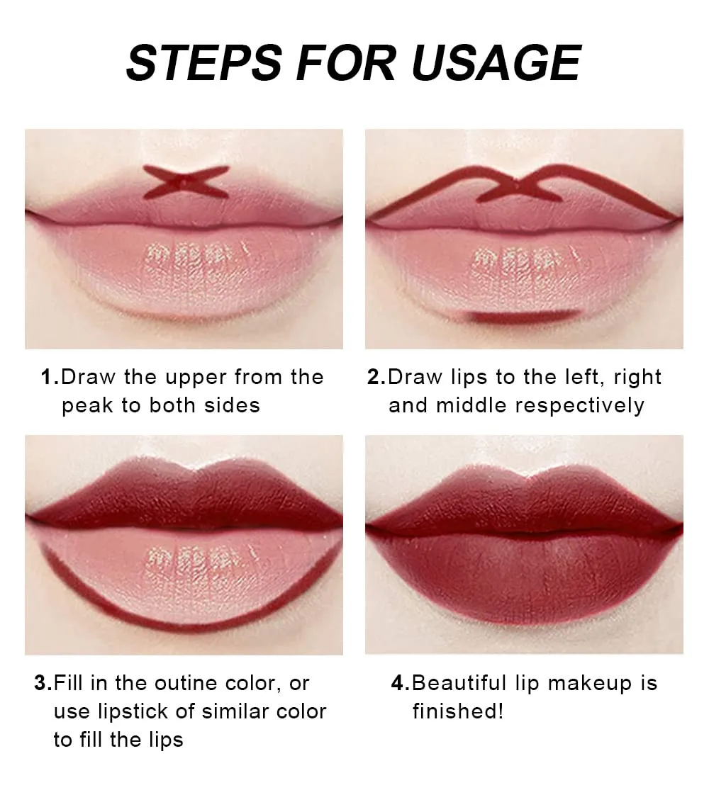 QiBest new non-stick cup non-fading multi-color lip gloss gift set retouching moisturizing non-sticky nude lipstick liner matte liquid long-lasting color lipstick high-efficiency high-gloss (grey)