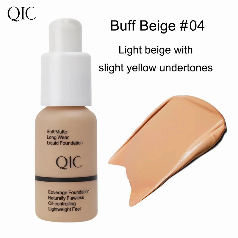 QIC Soft Matte JEWEL LIGHL Liquid Foundation Brightens Moisturizes and Controls Oil Fit Wheat Makeup BB Cream Concealer Cream