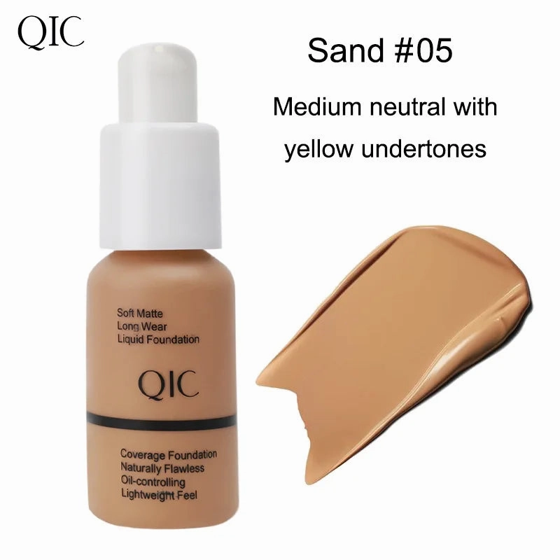 QIC Soft Matte JEWEL LIGHL Liquid Foundation Brightens Moisturizes and Controls Oil Fit Wheat Makeup BB Cream Concealer Cream