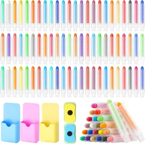 Qilery 149 Pcs Dustless Chalk for Kids Colored Sidewalk Chalk With Holder Easter gifts Back to Learning Gifts Washable Magnetic Holder for Indoor Drawing Writing Board Supplies(Multicolor)