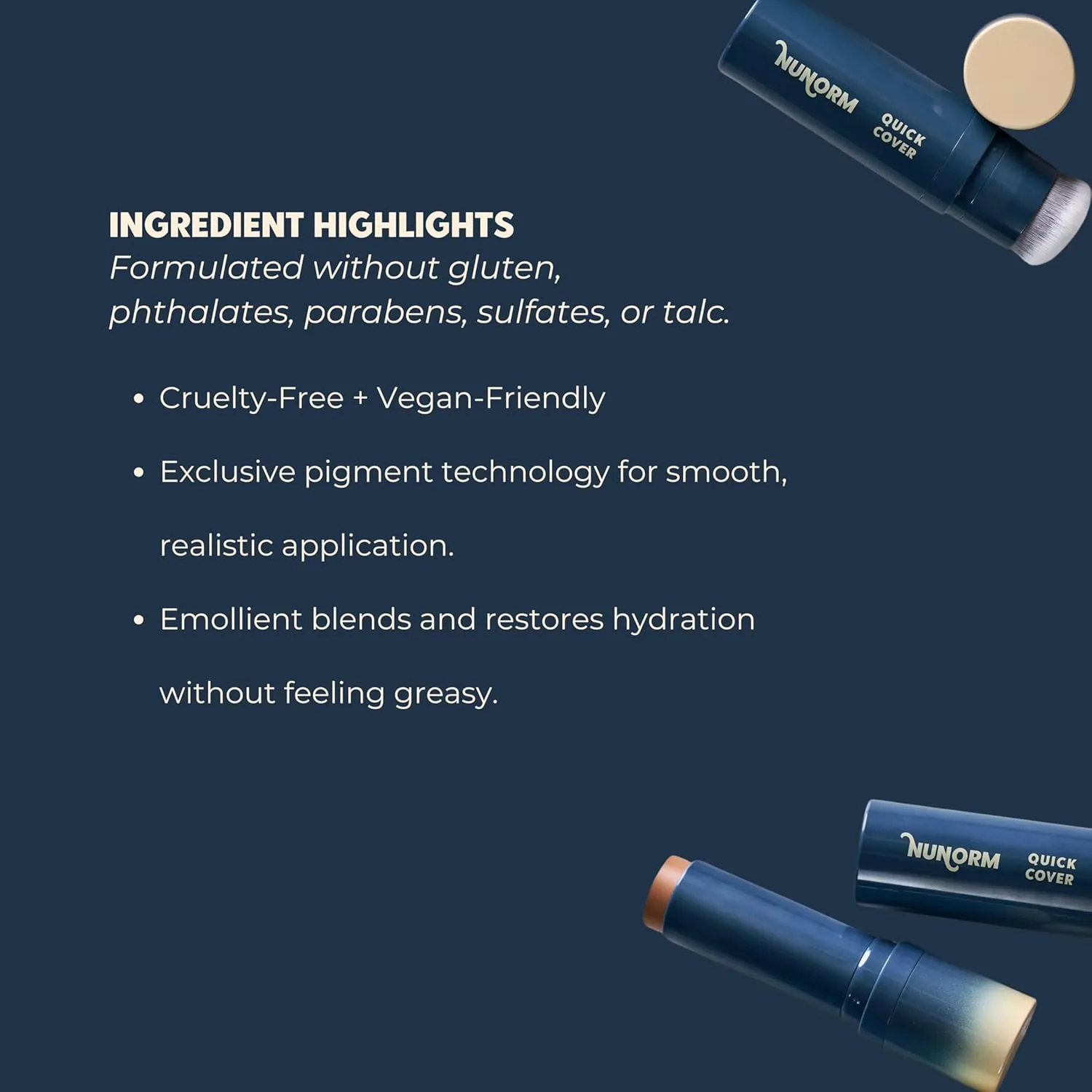 Quick Cover Stick | Lightweight Foundation   Concealer For Men's Skin | Face   Body | 17 Shades | Instantly Covers Blemishes | Natural Matte Finish | Cruelty-Free   Vegan | Portable (Walnut)