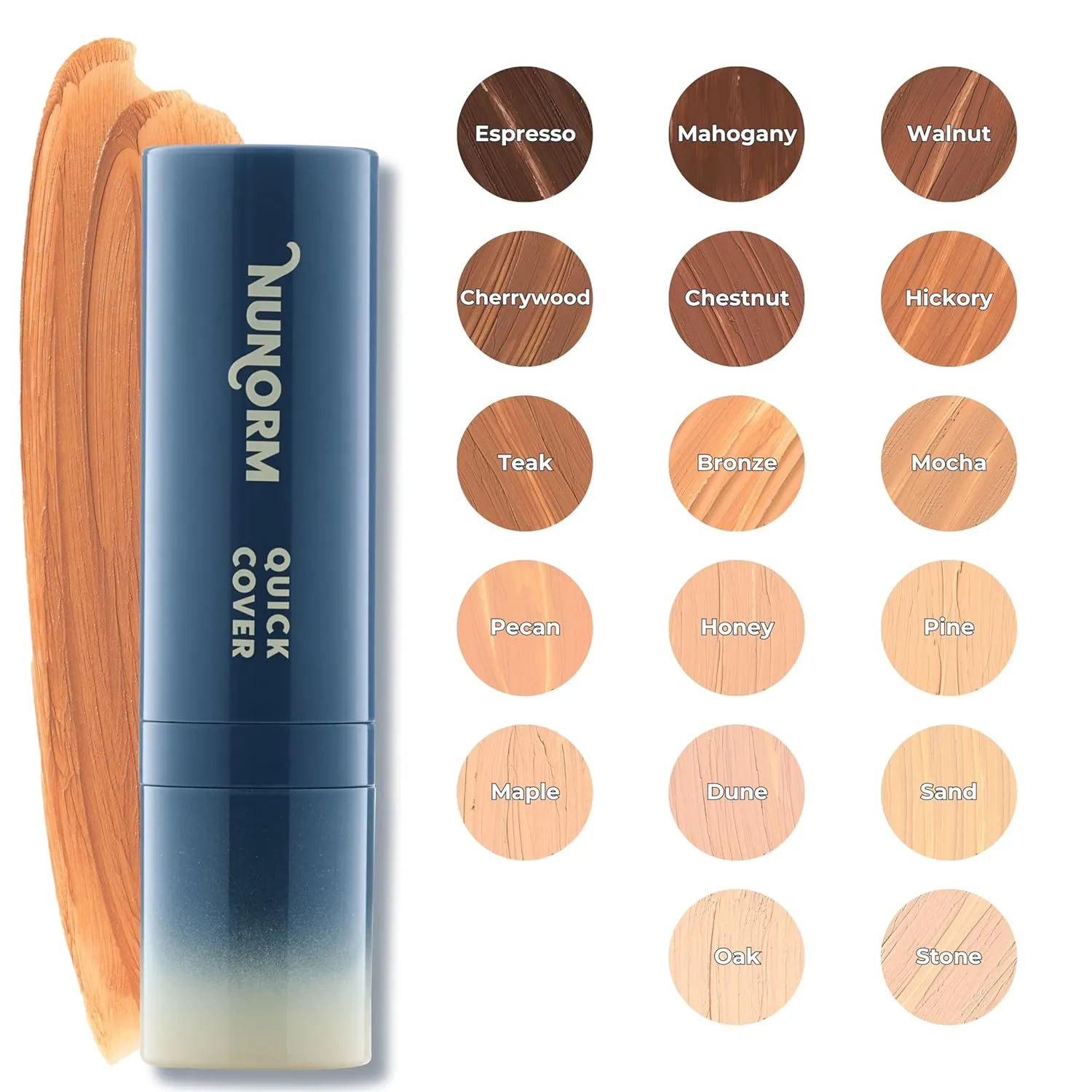 Quick Cover Stick | Lightweight Foundation   Concealer For Men's Skin | Face   Body | 17 Shades | Instantly Covers Blemishes | Natural Matte Finish | Cruelty-Free   Vegan | Portable (Walnut)