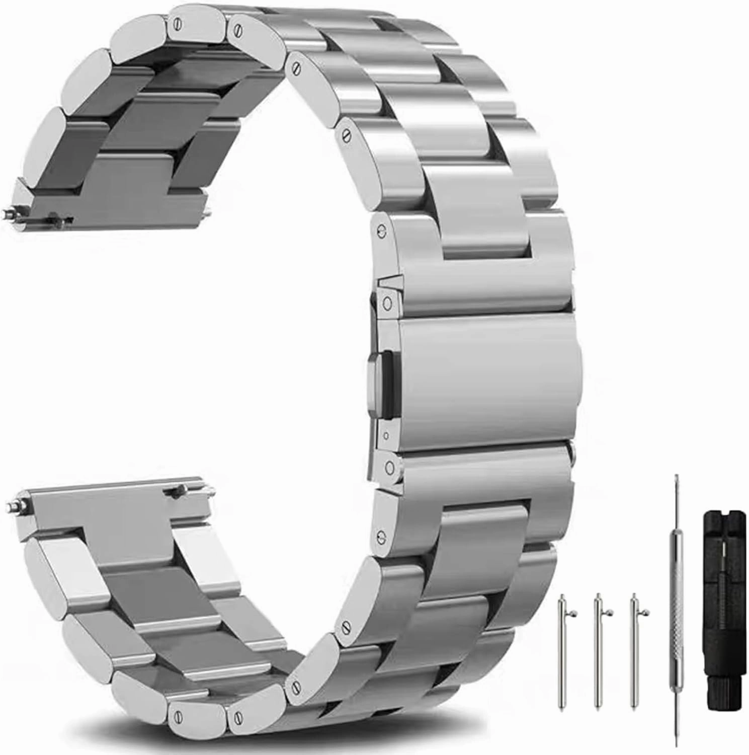 Quick Release Stainless Steel Watch Band Metal Matte Brushed Watch Strap 18mm 20mm 22mm Smartwatch Replacement Band Men Women