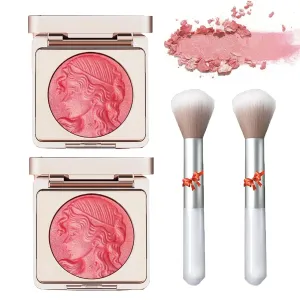 Quotationi Embossed Smooth Powder Blush Palette for Cheeks, Quotation Blush, Embossed Girl Blush for Cheeks, Matte Face Powder blush Palette, Embossed blush, Radiant Finish (Pink*2)