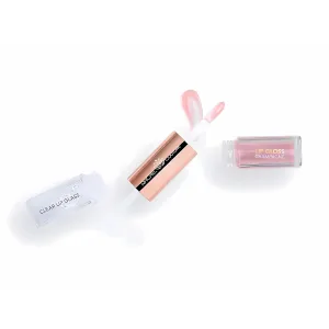 Rachel Couture Lip Duo Sheer Lip Gloss & Clear Lip Glass | Non-Sticky, Vegan Formula | Cruelty-Free, Non-Toxic - Champagne