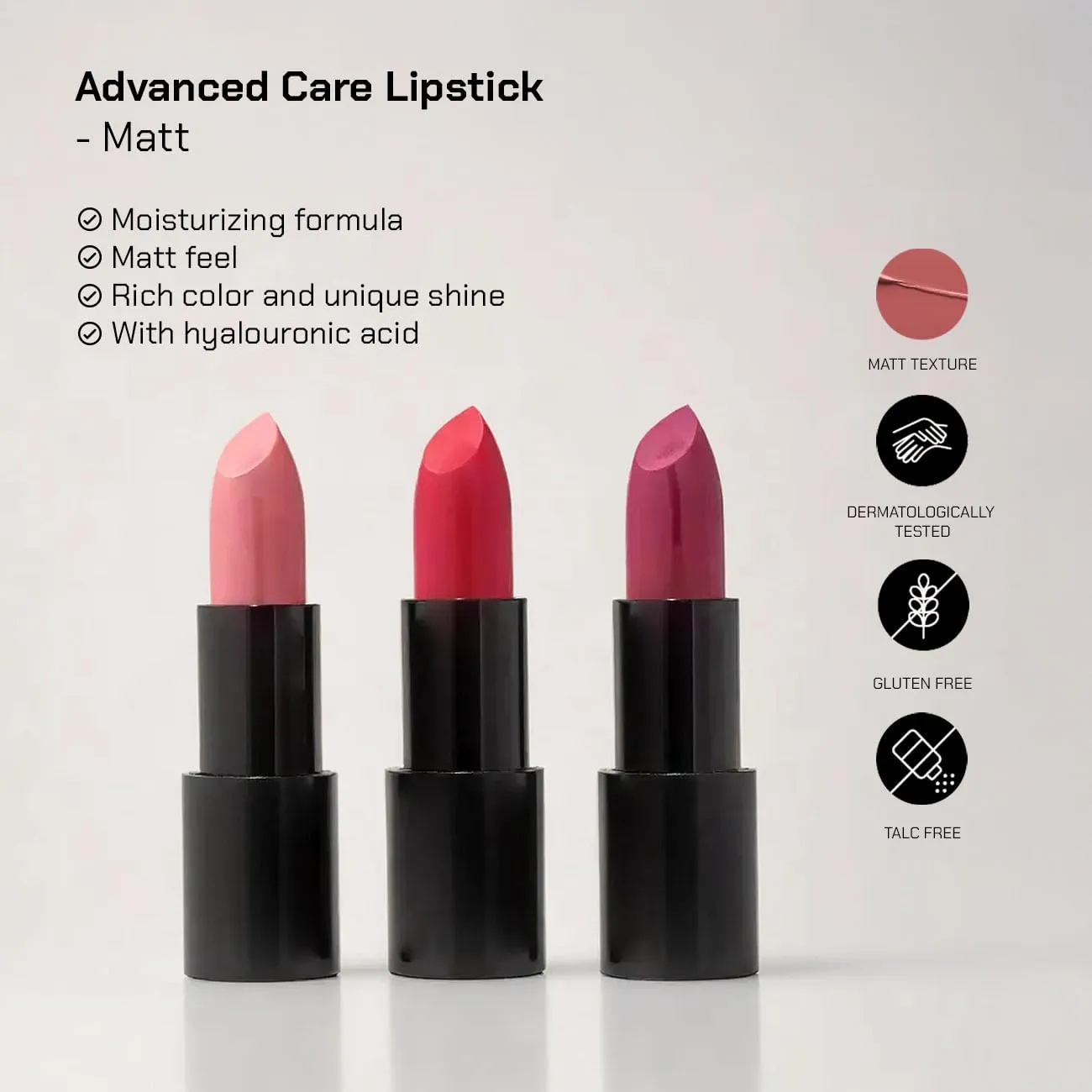 Radiant Professional Advanced Care Lipstick - Ultra Nourishing, Moisturizing Long Lasting Lipstick With Vitamin E- UVA UVB Filters - MATTE - Punch (204)