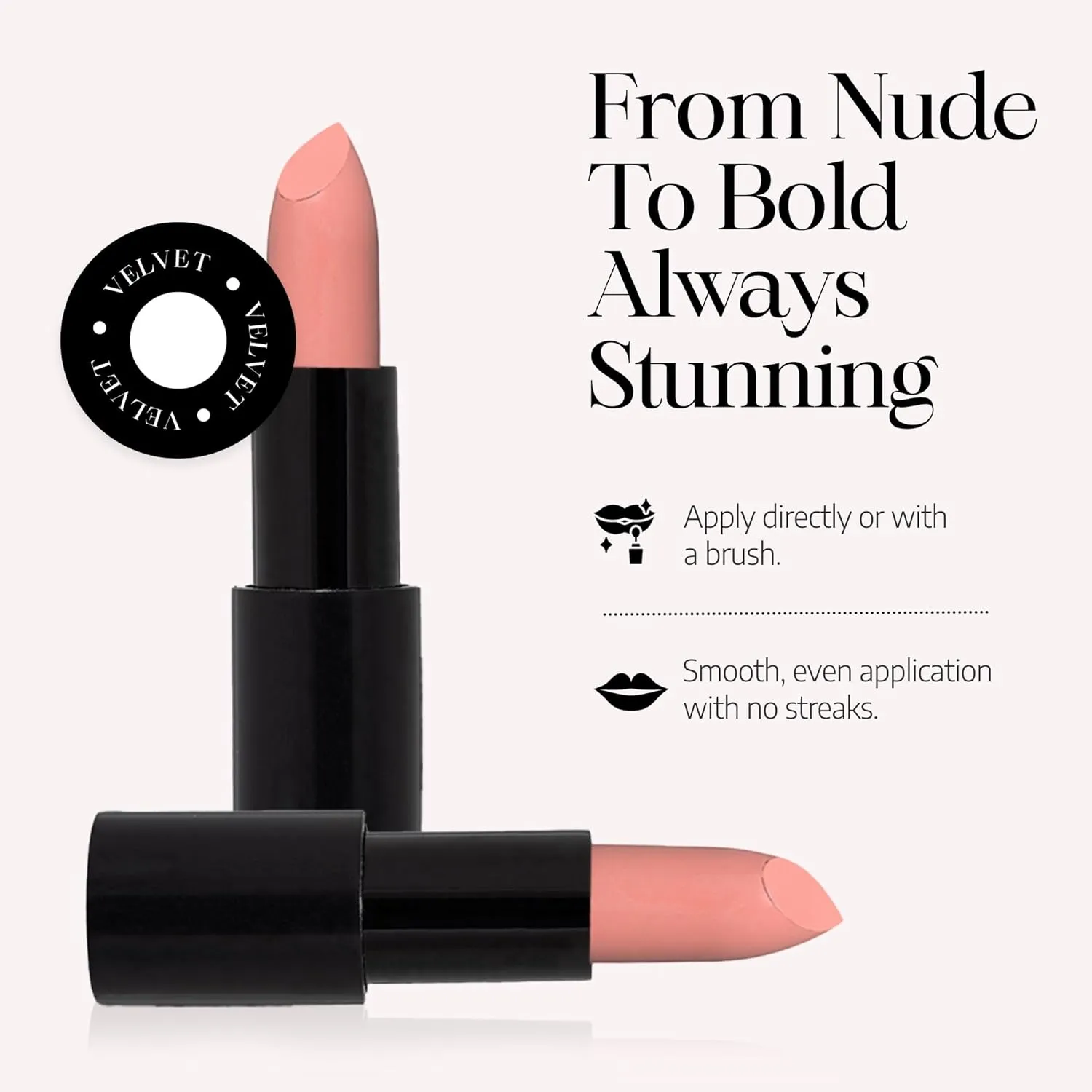 Radiant Professional Advanced Care Lipstick - Ultra Nourishing, Moisturizing Long Lasting Matte Lipstick With Vitamin E- UVA UVB Filters For Sun Protection- VELVET (01 CANTALOUPE - LIGHT PINK NUDE)