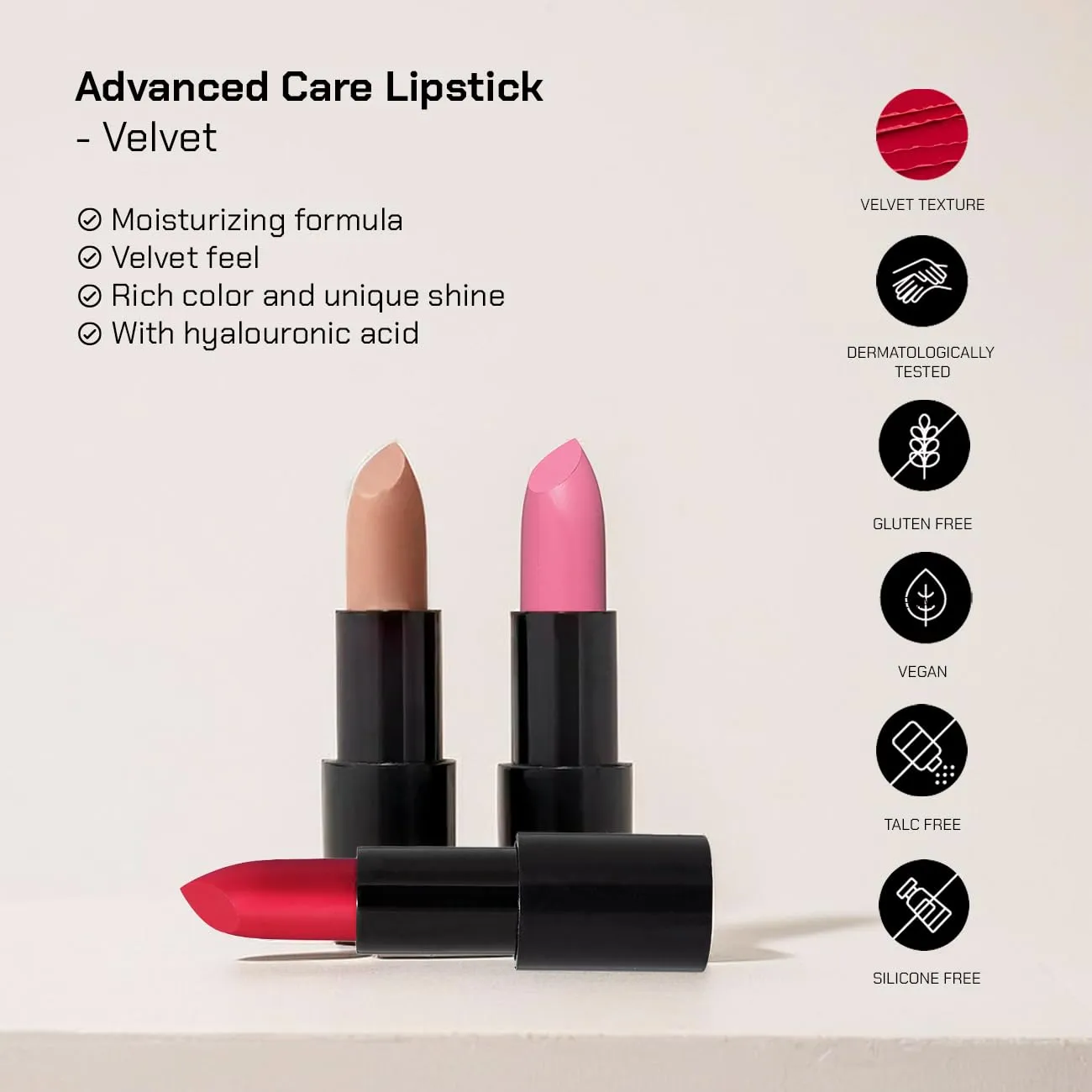 Radiant Professional Advanced Care Lipstick - Ultra Nourishing, Moisturizing Long Lasting Matte Lipstick With Vitamin E- UVA UVB Filters For Sun Protection- VELVET (06 BRICK – WARM REDDISH BROWN)