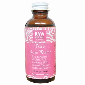 RAW Materials (by Taylor's) • Rose Water • 100% Pure • Toning Soothing Cleansing (8 Ounce)