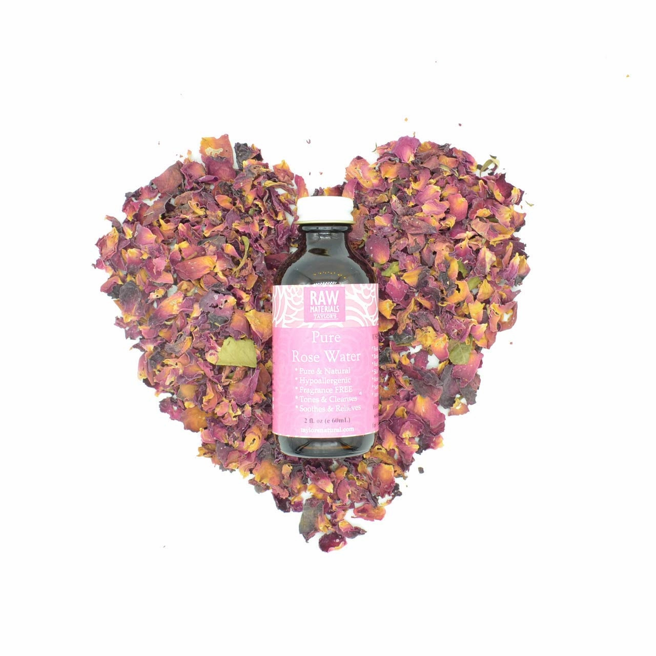 RAW Materials (by Taylor's) • Rose Water • 100% Pure • Toning Soothing Cleansing (8 Ounce)