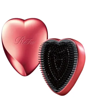 ReFa Heart Brush SHINE RED | Heart Shaped Detangler for Thick Hair | No Tangle Travel Brush for Women