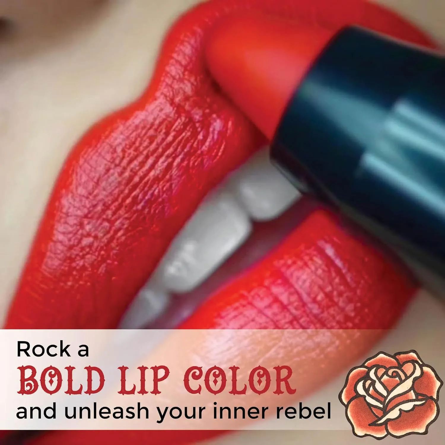 Reina Rebelde Fresa Bold Lip Color Stick High Pigmentation Deep Berry Red Lipstick/Moisturizing Full-Coverage with Satin Finish/High Density/Vegan & Cruelty, Paraben, Phthalate-Free