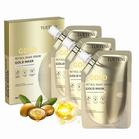 Retinol Snake Venom Peptide Gold Mask Treatment Deep Moisturizing Facial Masks For Anti Aging Puffiness Skincare Anti Wrinkle Tighten Skin & Revitalize Skin(2PCS)(3pcs)