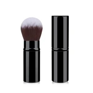 Retractable Makeup Brush, Rose Gold Metallic Finish, Soft Synthetic Bristles, Travel Size (小号伸缩刷黑色)