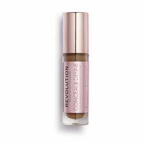 Revolution, Conceal & Define Concealer, Full Coverage & Lightweight, Long-Lasting Matte Finish, Vegan & Cruelty Free, C14 Dark to Deep Skin Tones, 0.14 oz (Pack of 2)