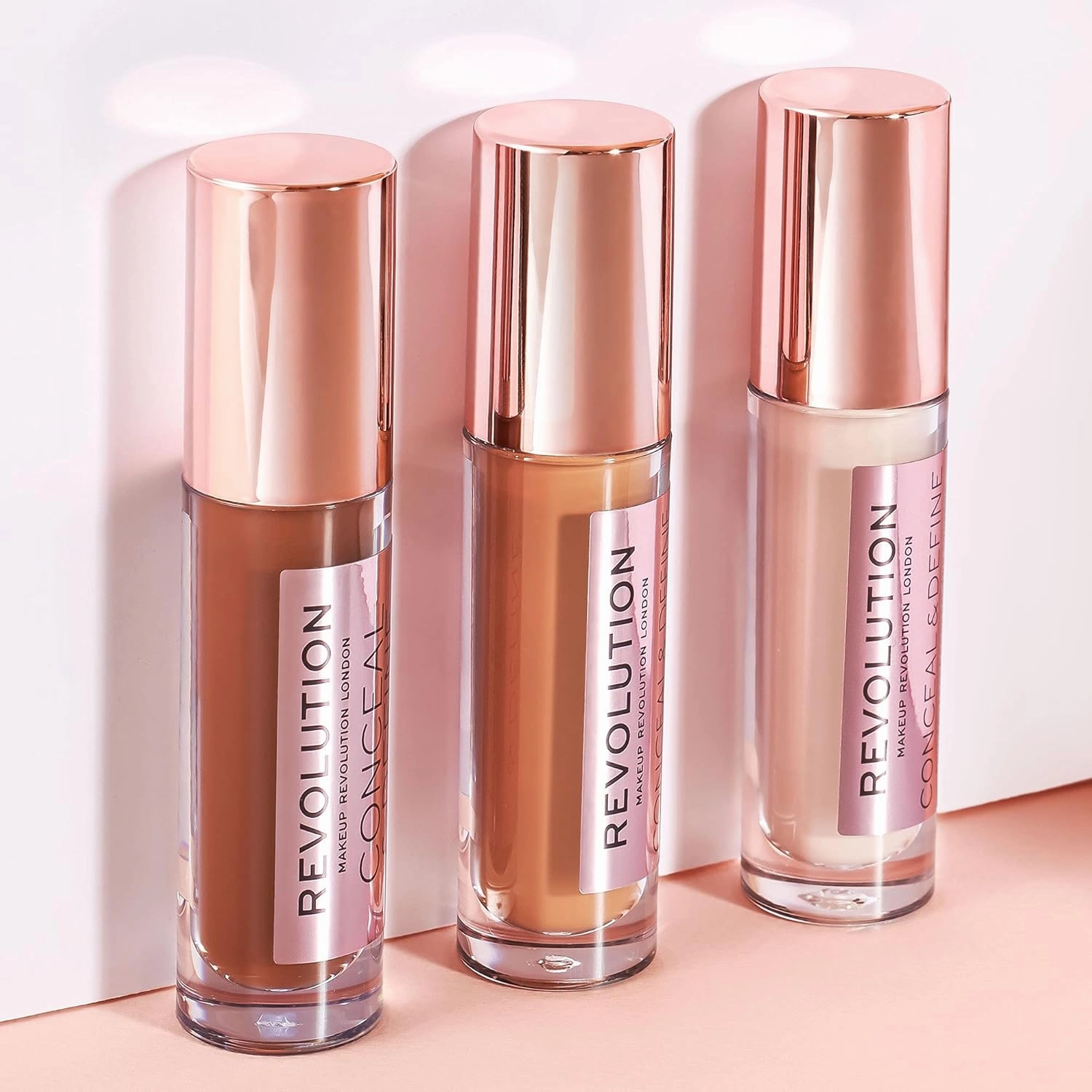Revolution, Conceal & Define Concealer, Full Coverage & Lightweight, Long-Lasting Matte Finish, Vegan & Cruelty Free, C14 Dark to Deep Skin Tones, 0.14 oz (Pack of 2)