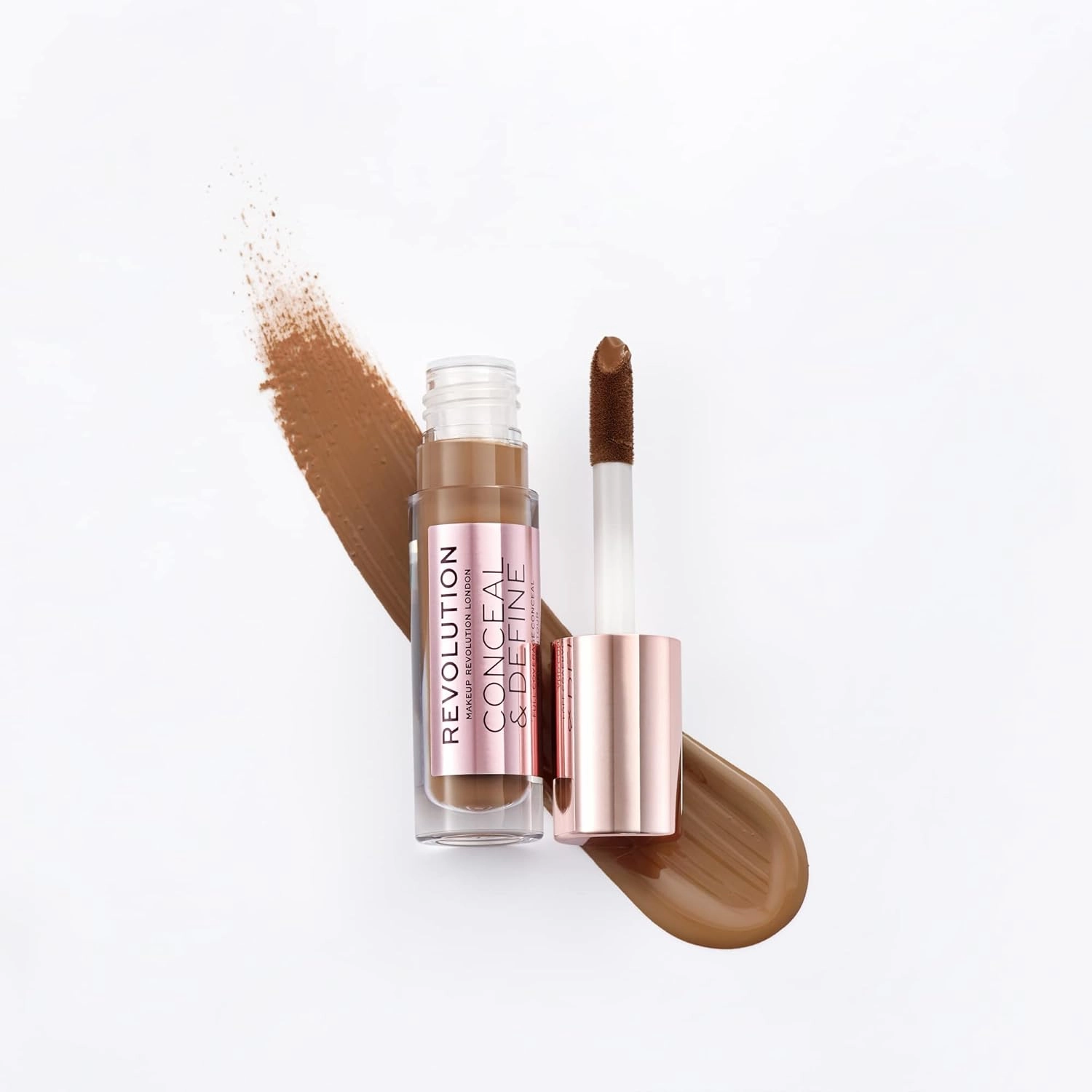 Revolution, Conceal & Define Concealer, Full Coverage & Lightweight, Long-Lasting Matte Finish, Vegan & Cruelty Free, C14 Dark to Deep Skin Tones, 0.14 oz (Pack of 2)