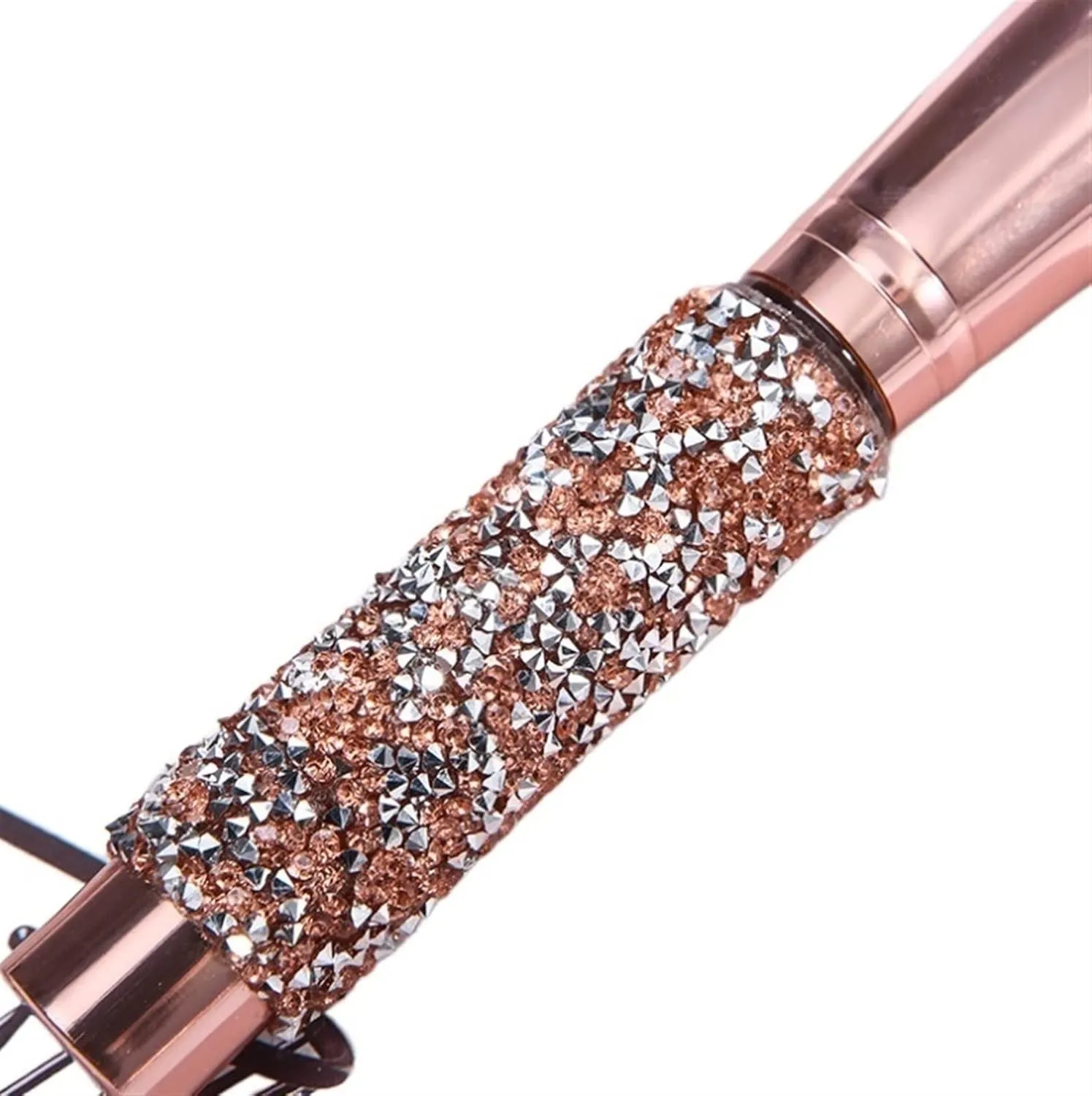 Rhinestone Makeup Brushes Set 10 Piece Essentials Makeup Brushes Foundation Powder Concealers Eye Shadows Professional Beauty Cosmetic Brushes With Bag For Face Make Up Tools