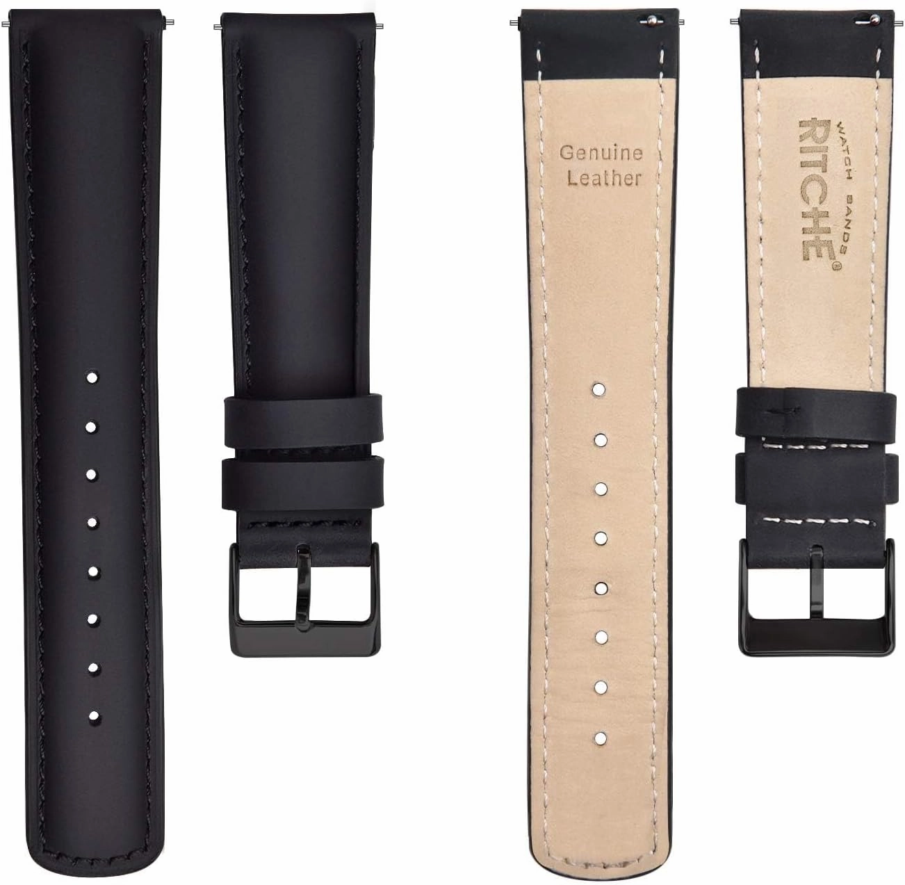 Ritche Christmas Gift Quick Release Leather Watch Bands Genuine Watch Straps for Men Women Top Grain Leather Watch Strap, White Elephant Gifts, Stocking Stuffers for Men, Father's Day gifts