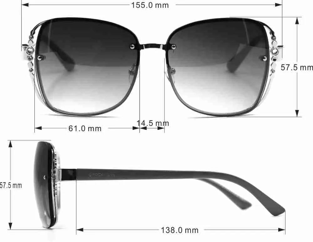 Rocawear Metal Rhinestone Sunglasses