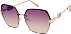 Rocawear R3407 Geometric Metal Uv400 Protective Hexagonal Sunglasses. Gifts for Women with Flair, 60 Mm
