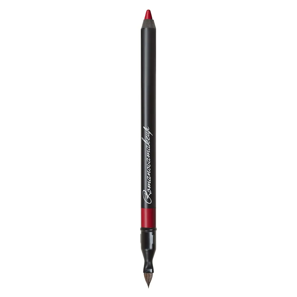 Romanovamakeup Sexy Contour Lip Liner READY TO RED. Makeup and Built-in-Brush RED SHADE. Smooth, Long Lasting, Easy Glide-on Pencil Gift for Women to Create Natural-looking, Visually Full Lips.