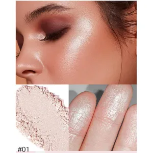 Rose Gold Blush & Highlighter Palette - Monochromatic Pressed Powder for Cheeks & Eyes, Vegan, Cruelty-Free, Buildable Shimmer (#01, rose gold blush palette)