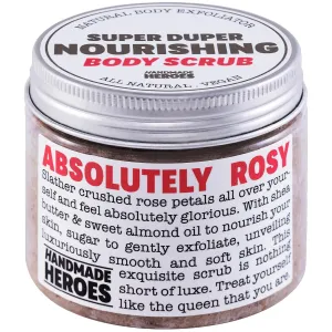 Rose Petal Scrub Foot & Body Exfoliator Infused with Vitamin E and Rose Natural Exfoliating Sugar Body Scrub for Toning Cellulite Skin Care by Handmade Heroes