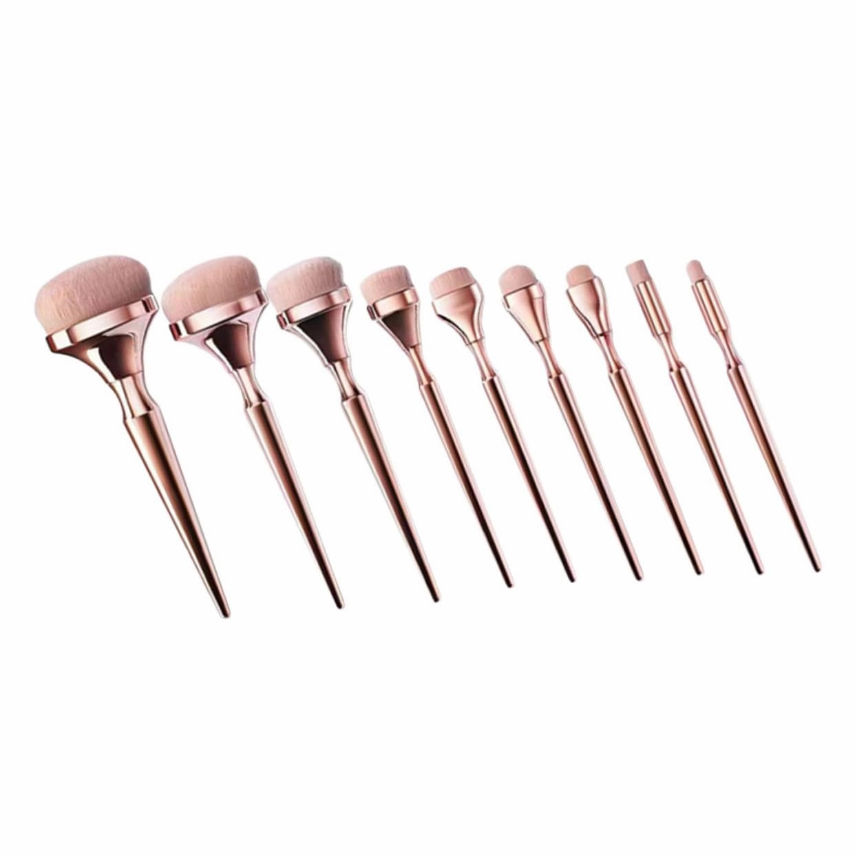 Rose Gold Makeup Brush Kit 9pcs Set for Women Blending Brush for Makeup Sturdy Handle for Travel