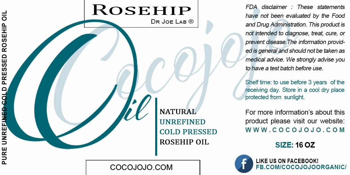 Rosehip Oil - Pure Natural Seed Oil Cold Pressed 16 oz Face Skin Unrefined Egypt Origin And odor is Different From Chile