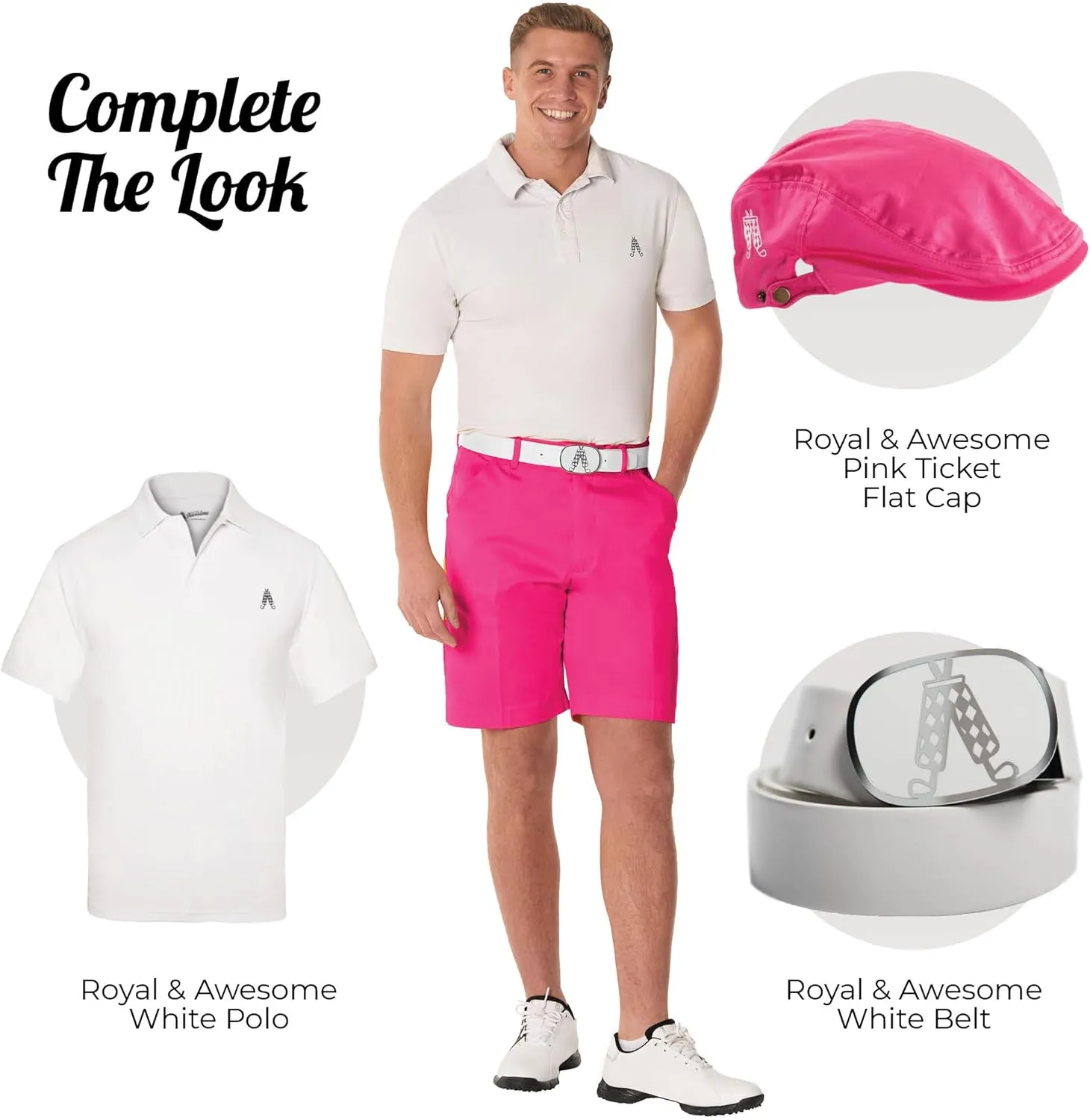 Royal & Awesome Men's Golf Shorts, Golf Shorts for Men, Golf Shorts Men
